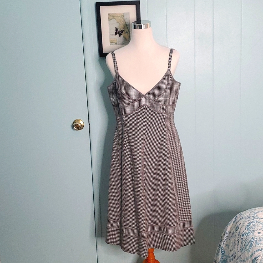 Talbot's Blk/Wh Gingham Dress 12P